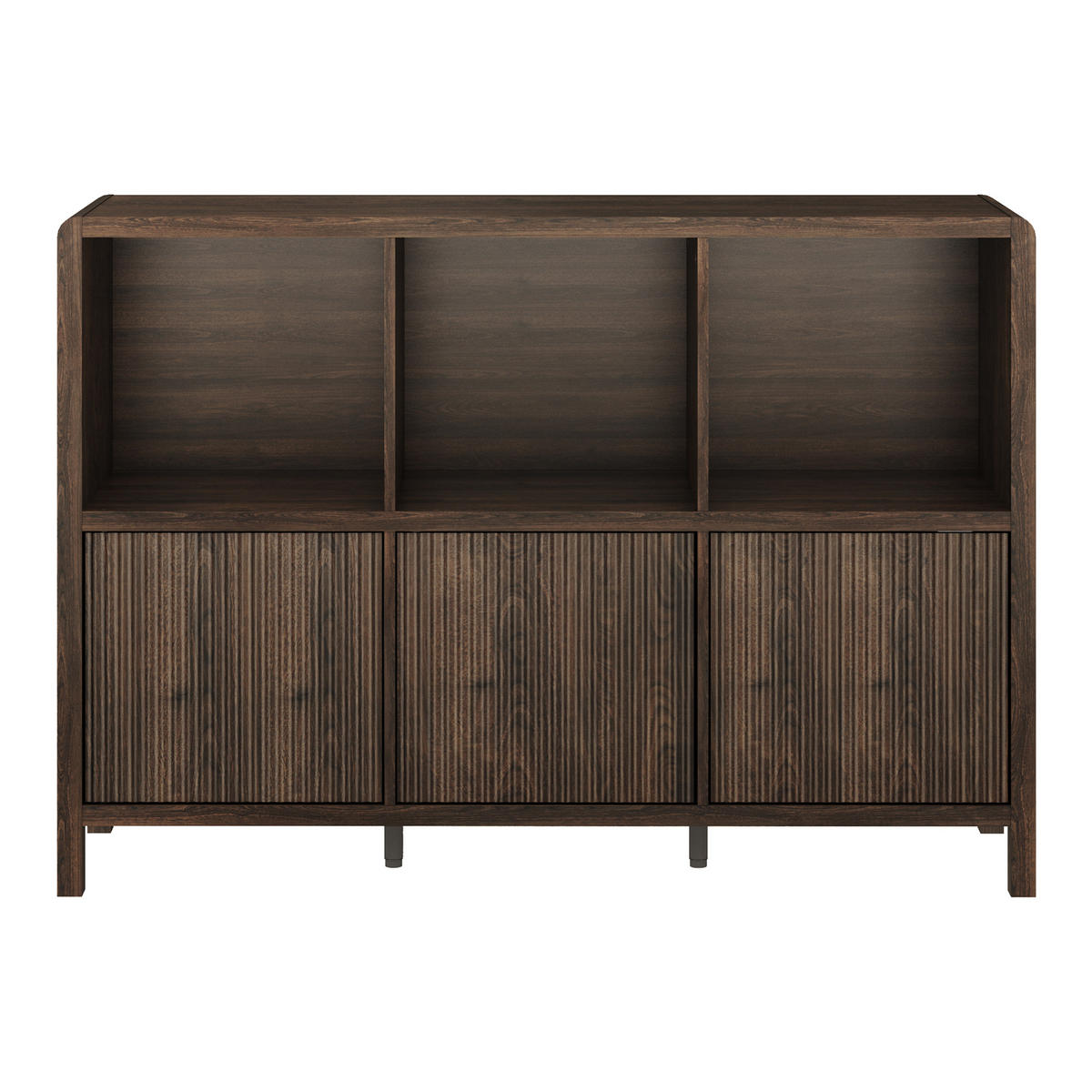 KOMODA Lukkodso - barva vlašského ořechu, kompozitní dřevo (110/76.5/30cm) - [en.casa]