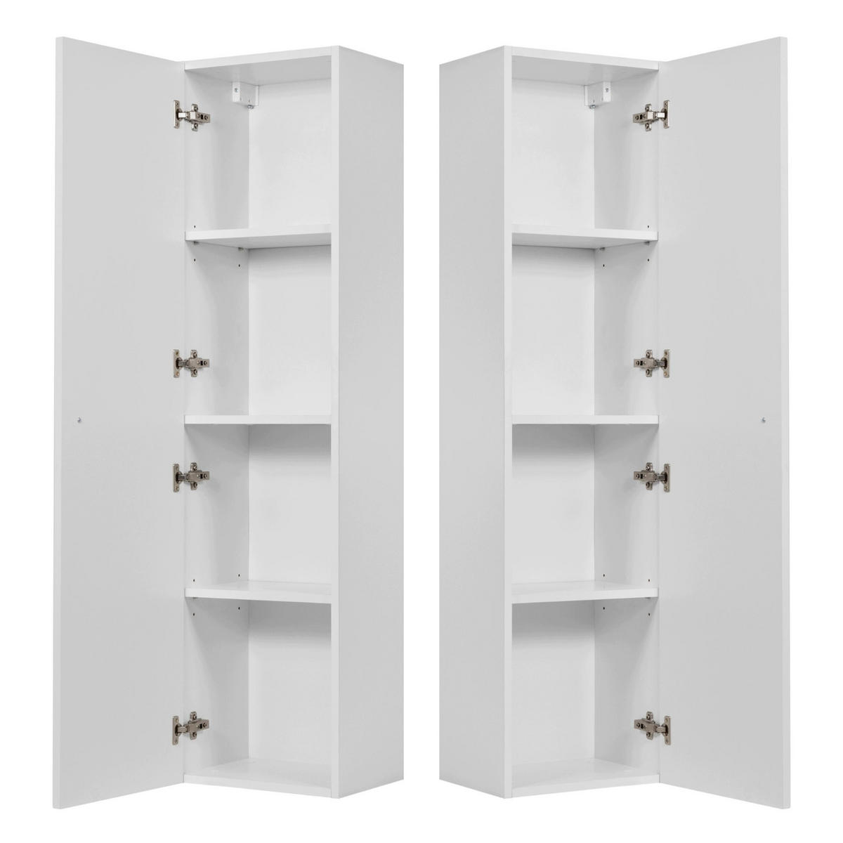 HOCHSCHRANK BELLO hängend geriffelt Weiß matt 35/136/27 cm - Weiß, Holzwerkstoff/Metall (35/136/27.2cm) - Rodan
