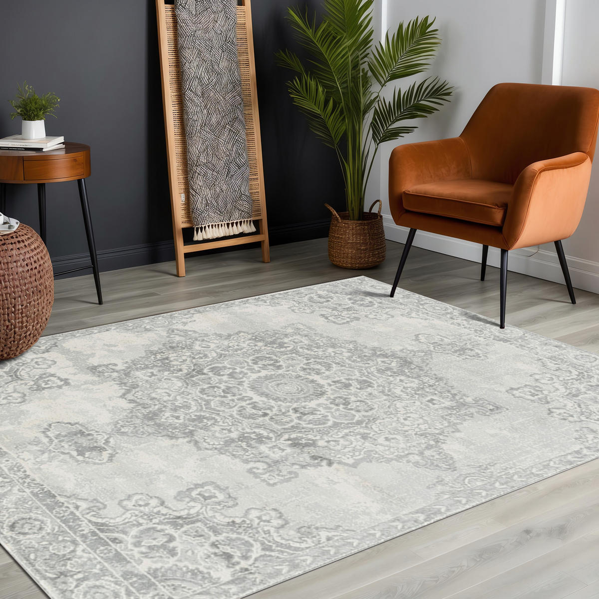 VINTAGE-TEPPICH 120x170 cm Grau - Grau, Naturmaterialien/Textil (140/200cm) - LIVABLISS