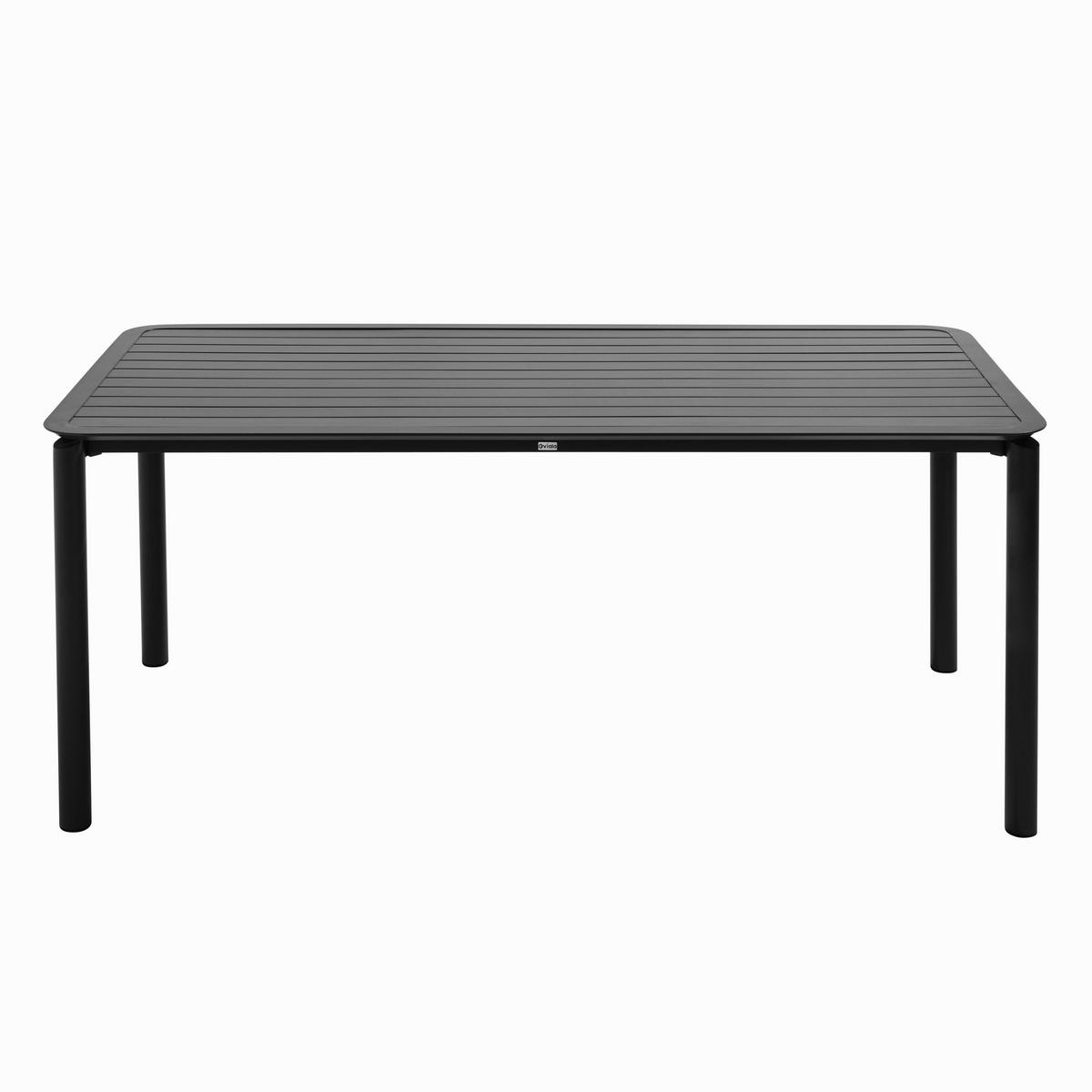 GARTENSET (185 x 92cm) und 8 Stühle, Schwarz - Schwarz, Metall - Oviala