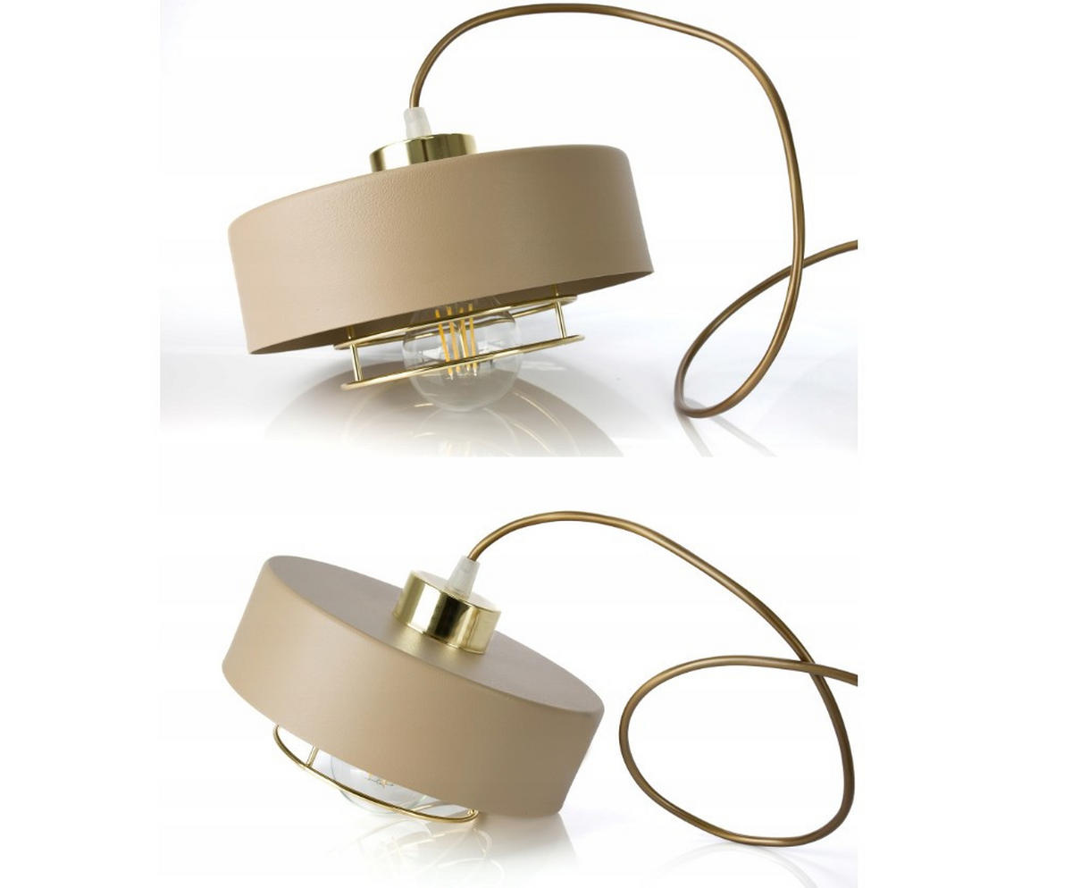 PENDELLEUCHTE ECRU - Beige/Goldfarben, Metall (20/46/100cm) - kiki design