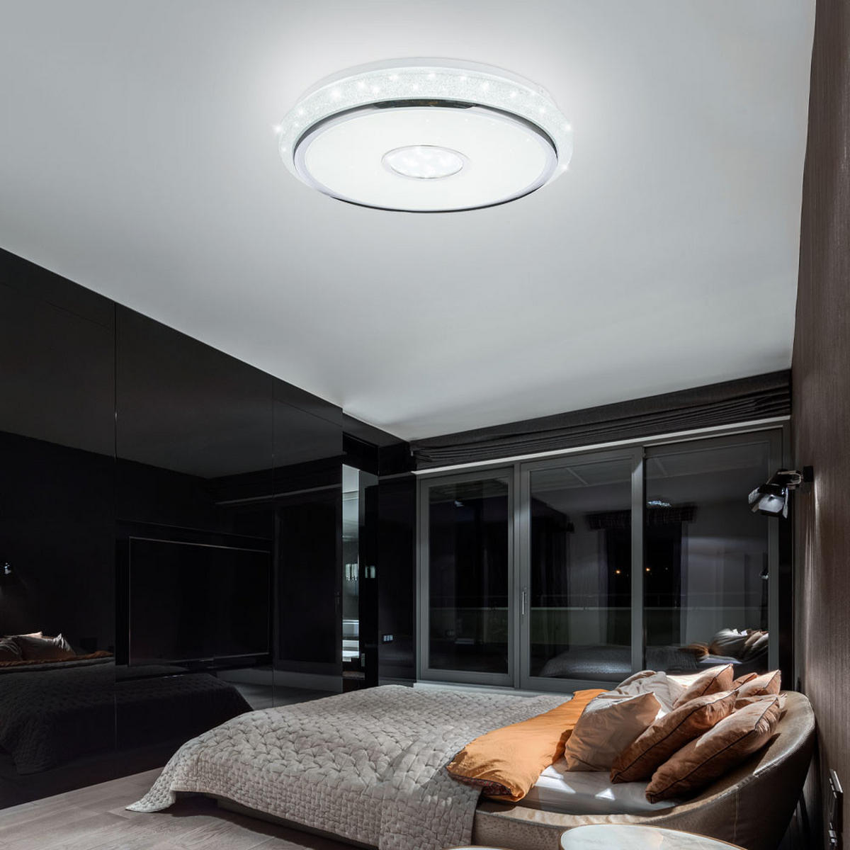 LED DECKENLEUCHTE DANI weiß Kristall - Weiß, Kunststoff (50/50/9.5cm)