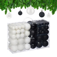 WEIHNACHTSKUGELN Schwarz Weiß 100-Stück-Set - Schwarz/Weiß, Kunststoff (6/7/6cm) - Relaxdays