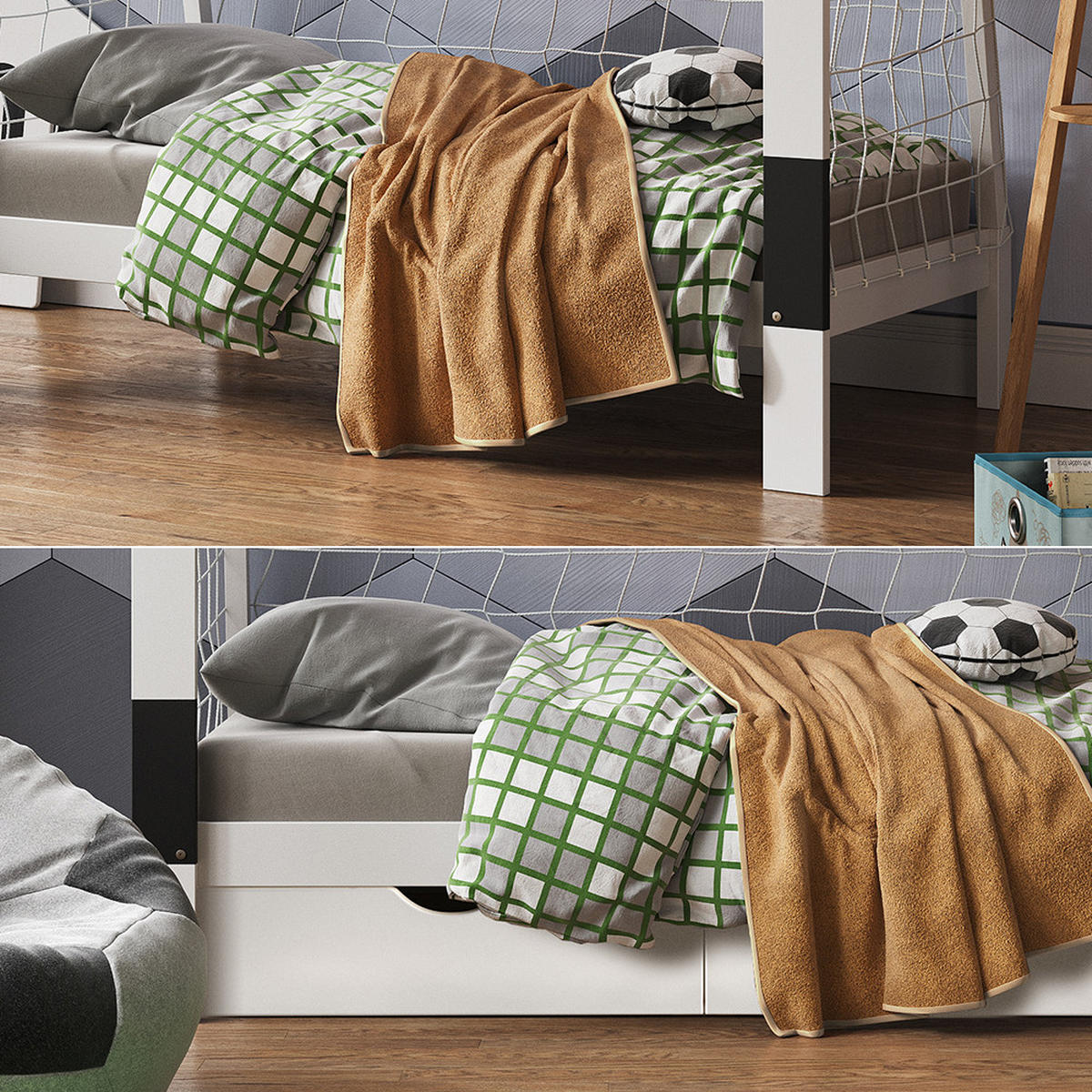 DĚTSKÁ POSTEL Fußballtor Bílá - bílá, dřevo - VitaliSpa