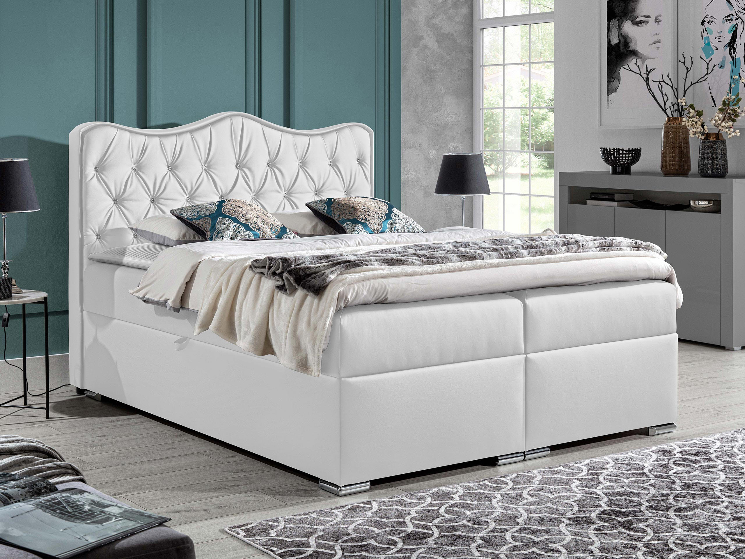 BOXBETT Sultan - Weiß, Holz (120/200cm) - MIRJAN24