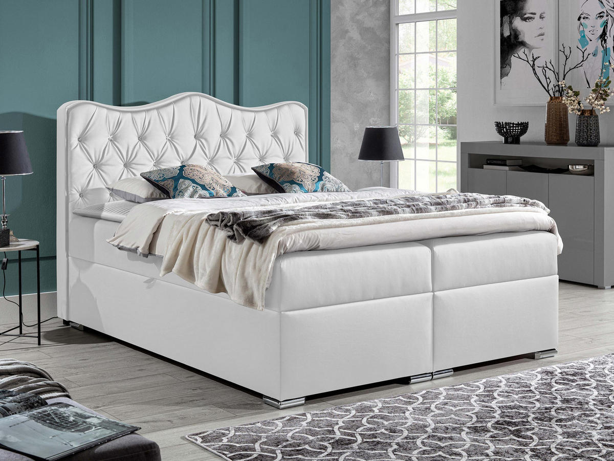 BOXBETT Sultan - Weiß, Holz (160/200cm) - MIRJAN24
