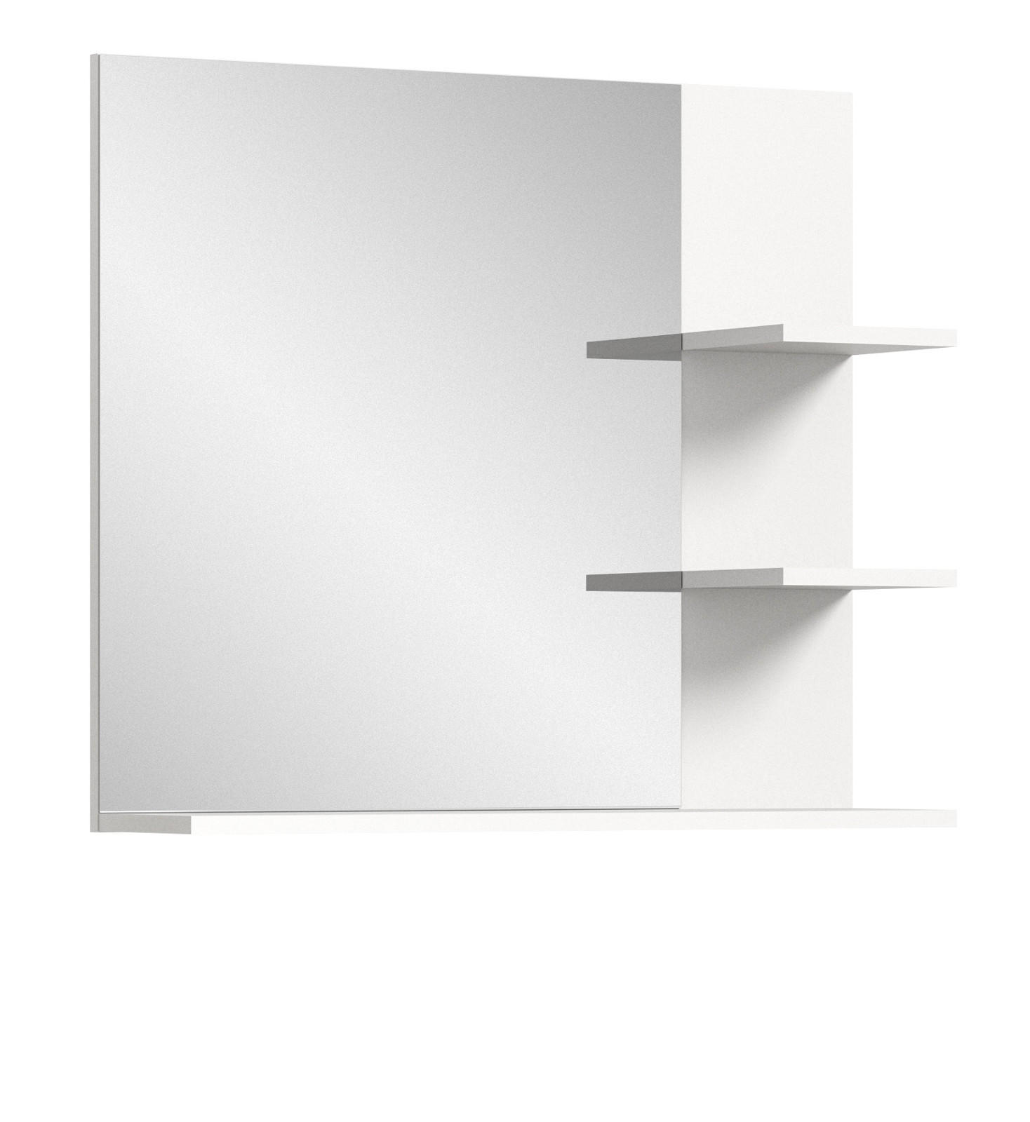 SPIEGEL Badezimmer weiß 80 cm, Wandspiegel mit Regal - Weiß, Holzwerkstoff/Metall (82/56/34cm) - Inn.Furn