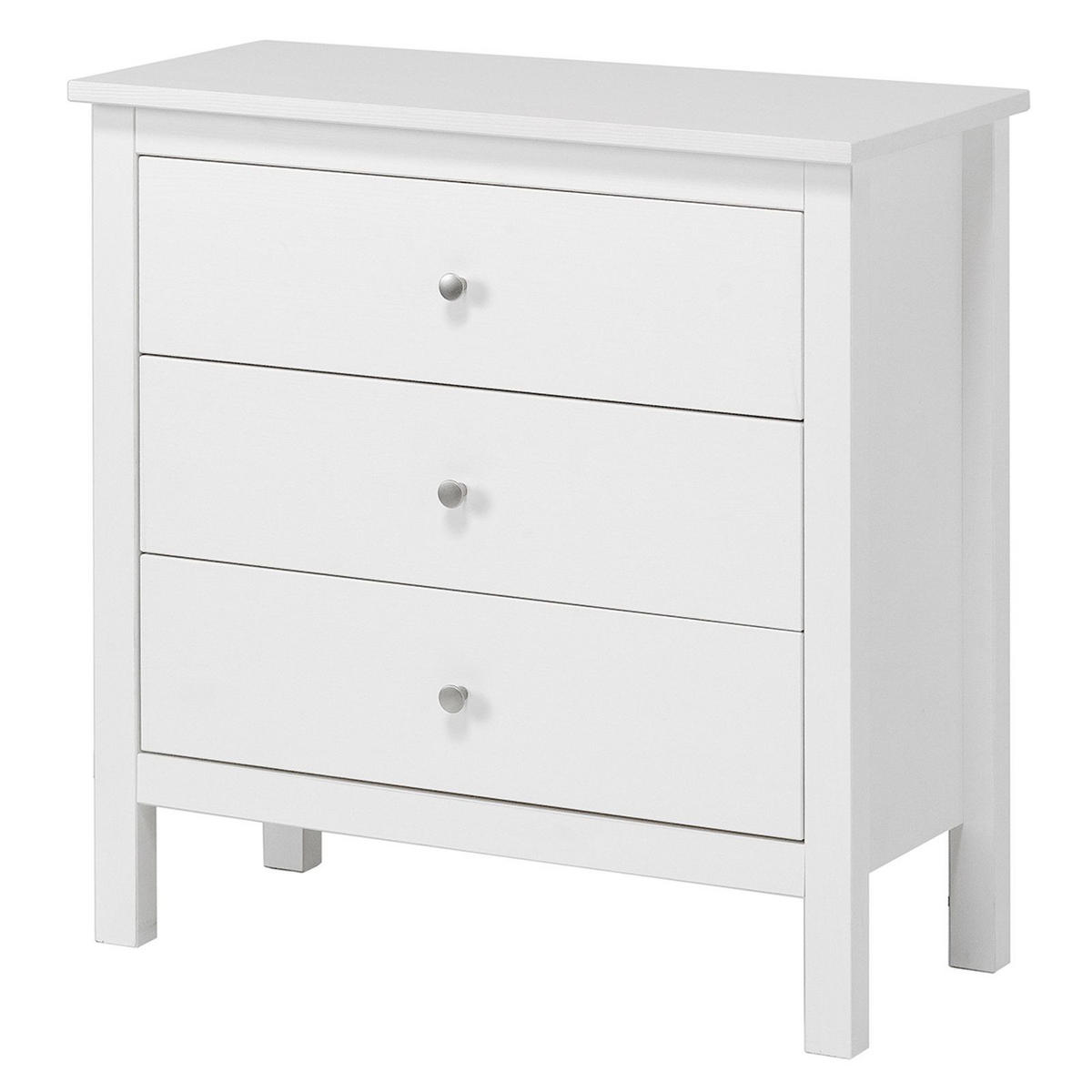 KOMMODE Massivholz 37/75/75 cm - Weiß, Holz (75/75/37cm) - hagge home