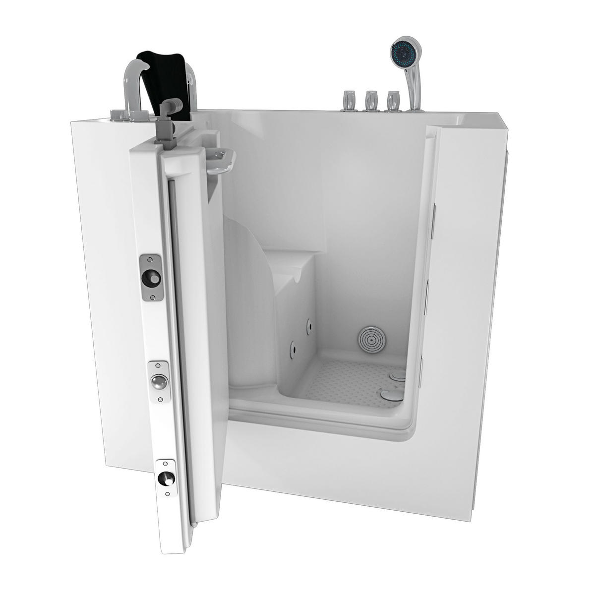 WHIRLPOOL-SENIORENWANNE S02WP-TH-C-L Weiß - Weiß, Glas/Kunststoff (100/113/78cm) - AcquaVapore by Sandra Jentho