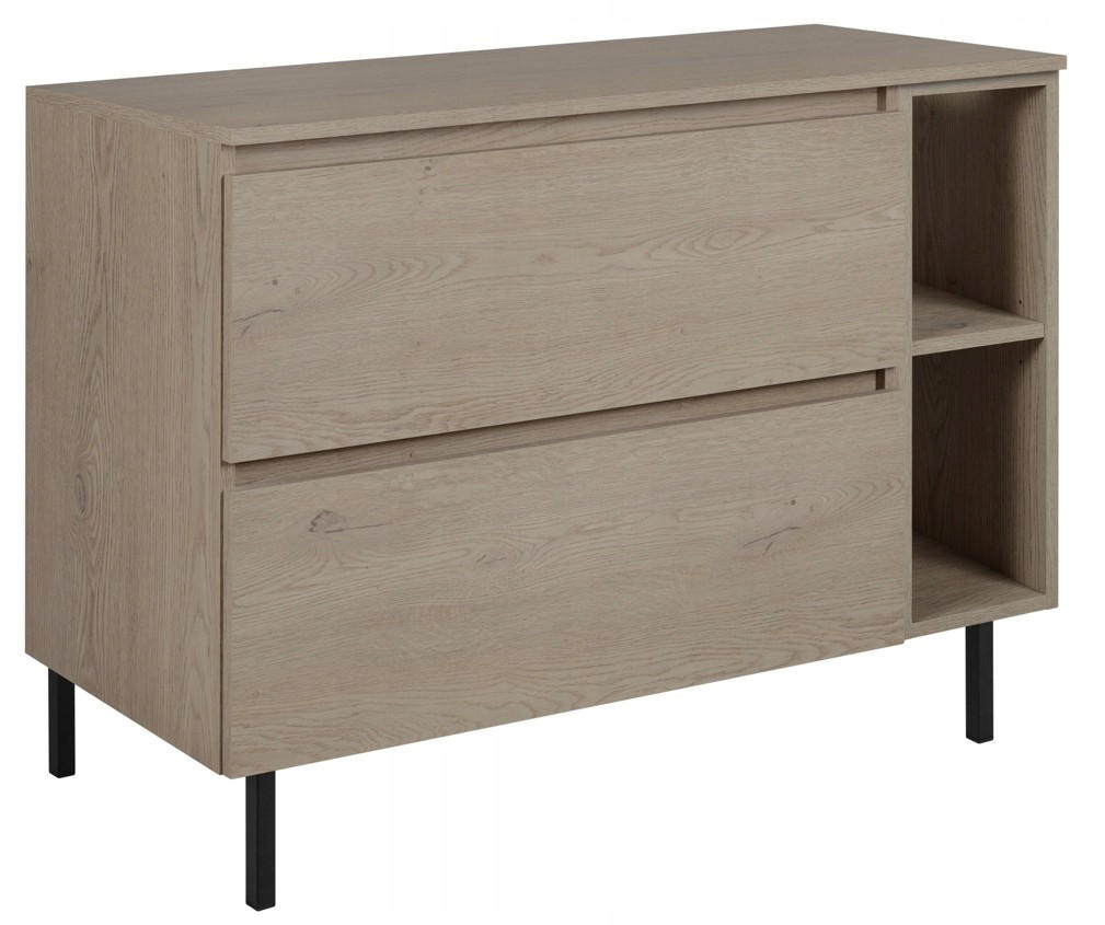 WASCHBECKUNTERSCHRANK SIMPLE mit Beinen 80cm mit Arbeitsplatte und mit einem Regal Eiche Dunkel - Wildeiche, Holz (80/62/46cm) - Rodan