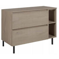 WASCHBECKUNTERSCHRANK SIMPLE mit Beinen 80cm mit Arbeitsplatte und mit einem Regal Eiche Dunkel - Wildeiche, Holz (80/62/46cm) - Rodan