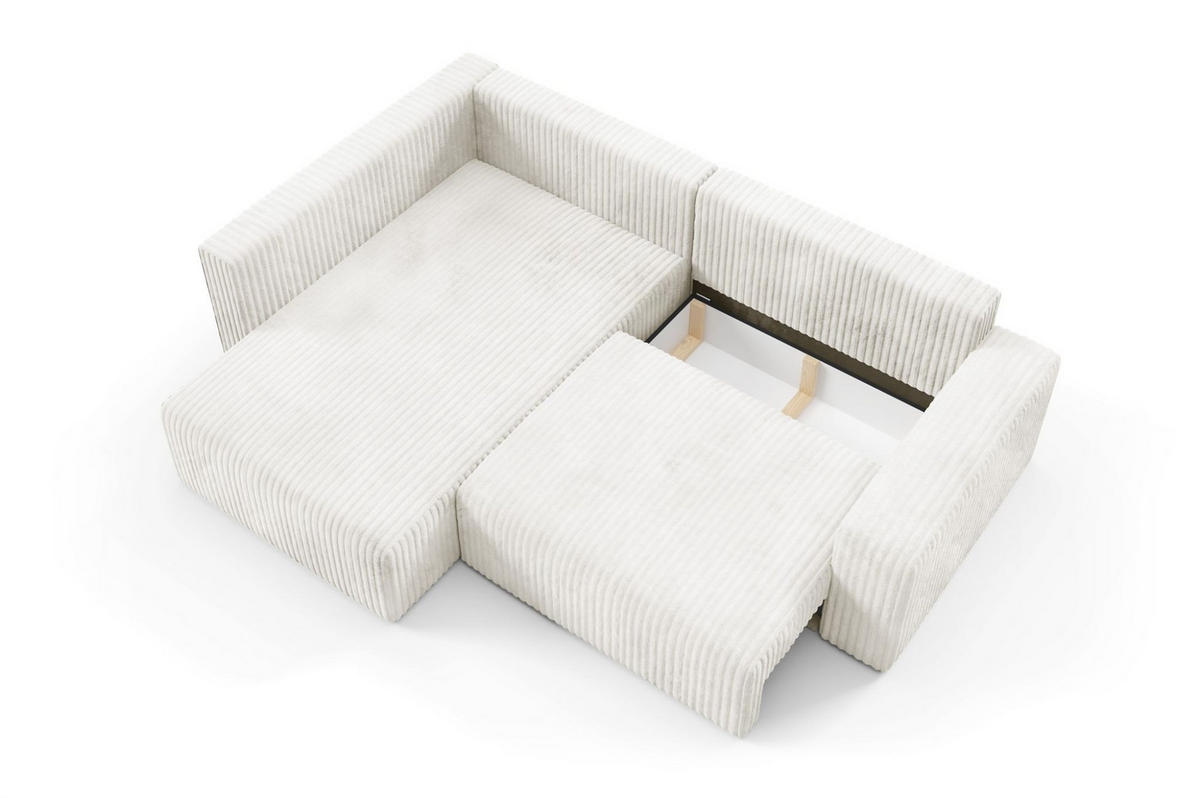 ECKSOFA Natalia Xl - Creme, Holzwerkstoff/Textil (182/245cm) - Fun Möbel