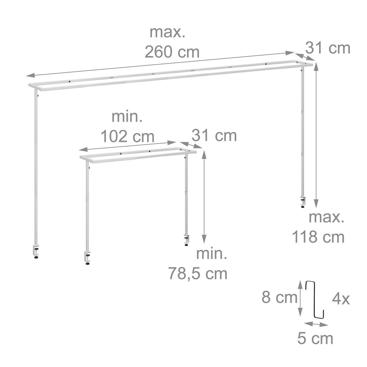 TISCHBOGEN - Weiß, Metall (260/118/31cm) - Relaxdays