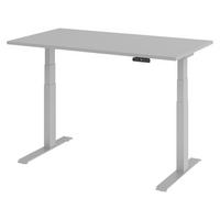 SCHREIBTISCH elektrisch XDKB 80/140/74 cm in Grau/Silberfarben - Silberfarben/Grau, Holzwerkstoff (80/140/74cm) - bümö