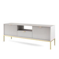 LOWBOARD STELLARE 154x39x56 cm mit 1 Schubladen und 2 Türen Grau - Goldfarben/Grau, Holzwerkstoff (154/56/39cm) - MASSENO