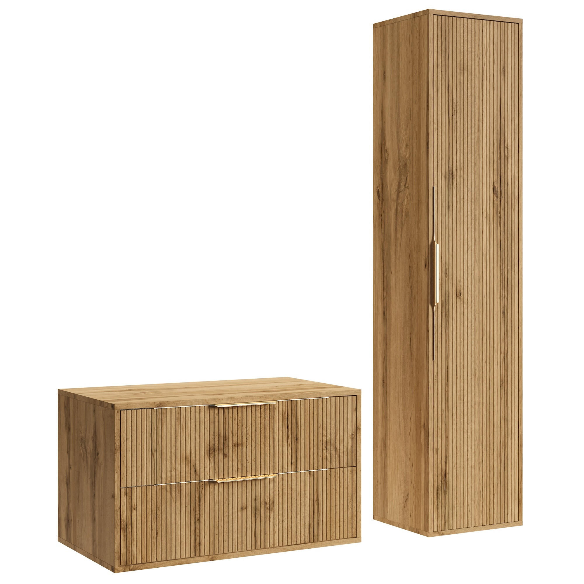 Badplaats Badmöbel-Set Eiche 80x46x46 cm