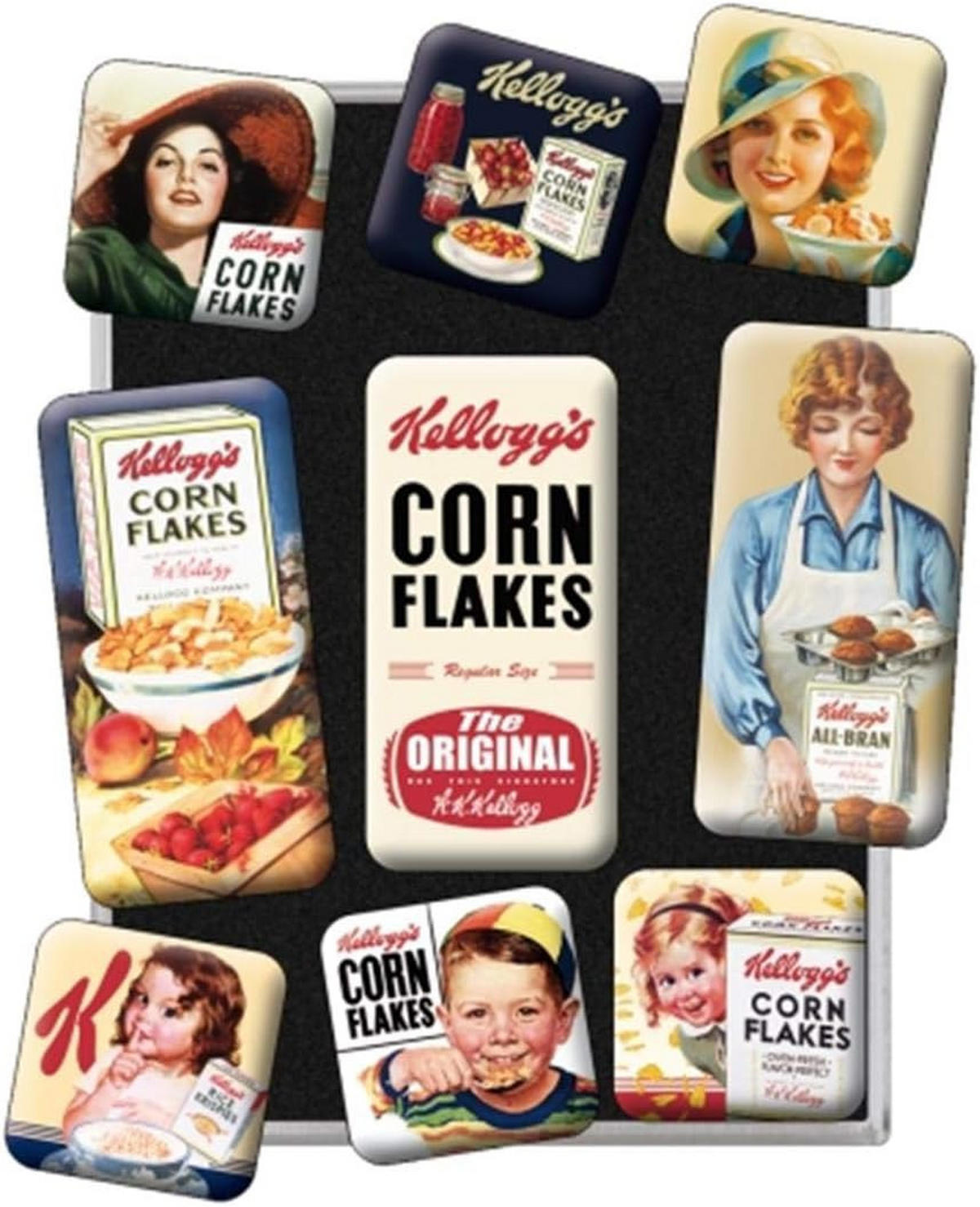 MAGNETSET 9-teilig Vintage Kellogg´s - Multicolor, Metall (7/9/2cm) - Nostalgic-Art
