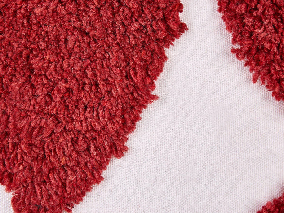 Dekokissen 2er-Set Weiß 45/45 cm Mingora - Rot/Weiß, Naturmaterialen (45/45cm) - Beliani