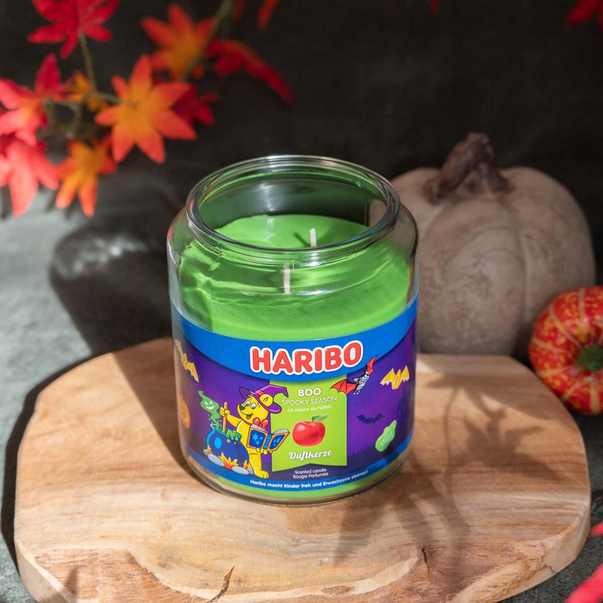 DUFTKERZE Haribo - Grün, Naturmaterialien/Glas (13cm)