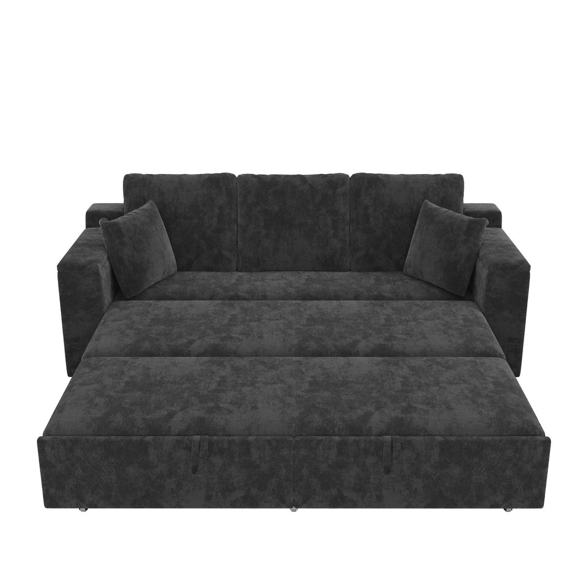 SCHLAFSOFA mit Schlaffunktion, USB, Stauraum, Grau, 210,5/192/93 cm - Grau, Textil (210.5/93/192cm) - EVRYAE