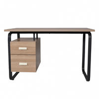 SCHREIBTISCH PEARL mit Schubladen/ Eiche dekor und schwarzes Metall - Schwarz/Sonoma Eiche, Holzwerkstoff/Metall (120/60/76cm) - Weber Industries