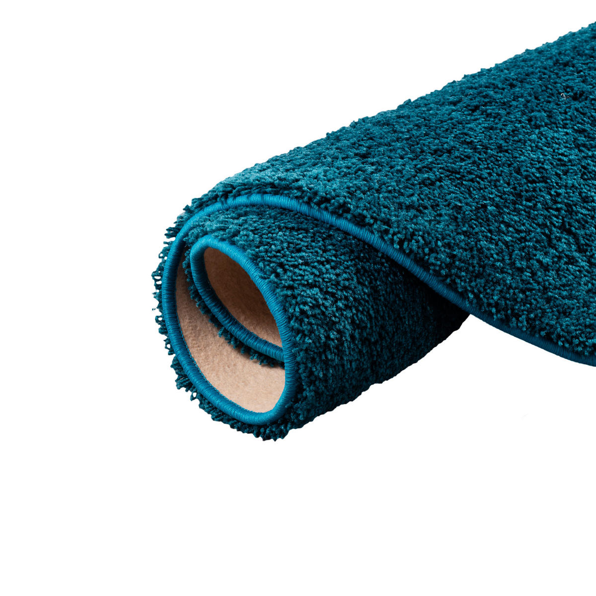 HOCHFLOR SHAGGY TEPPICH PALACE RUND - Petrol, Textil (160/160cm) - Snapstyle