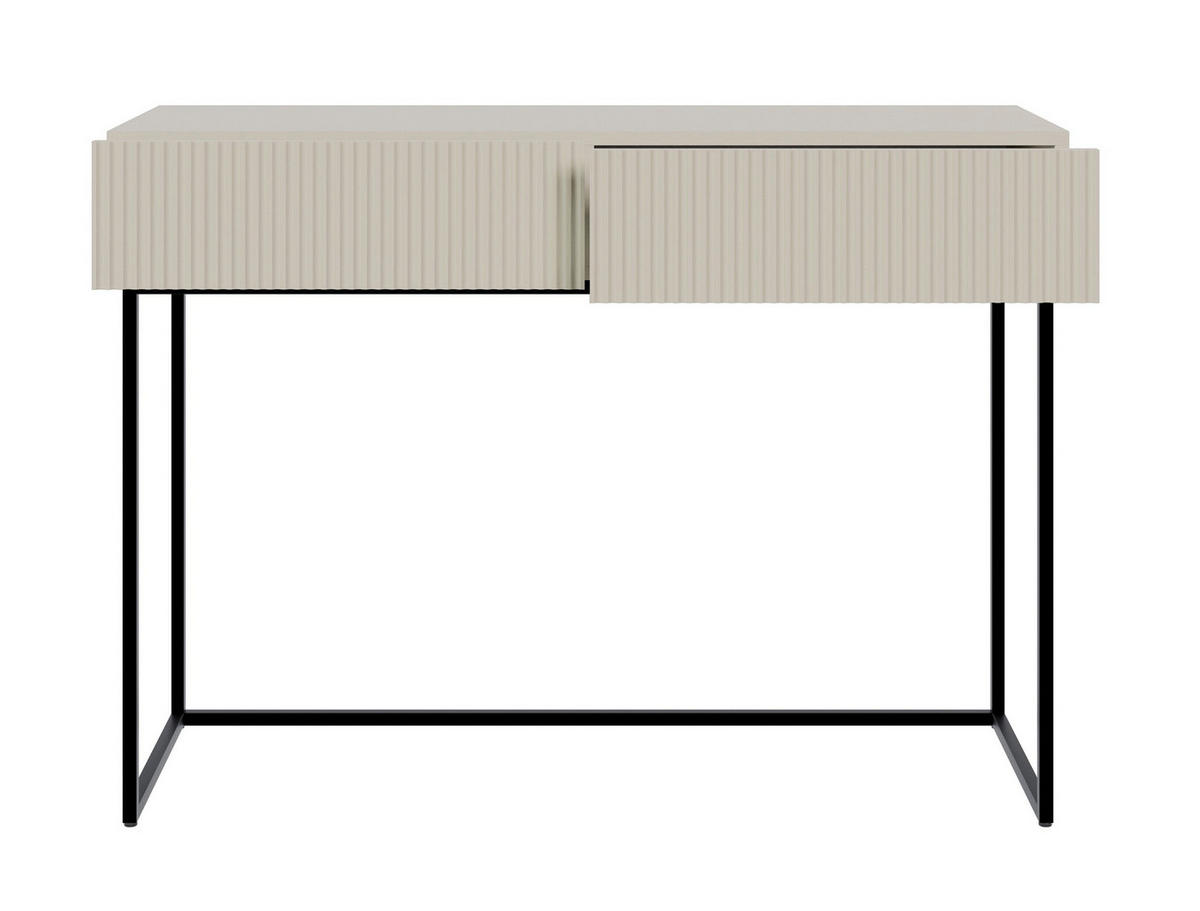 SCHMINKTISCH Veldio Greige 110 cm - Greige/Schwarz, Holzwerkstoff/Metall (110/79/40cm) - Selsey