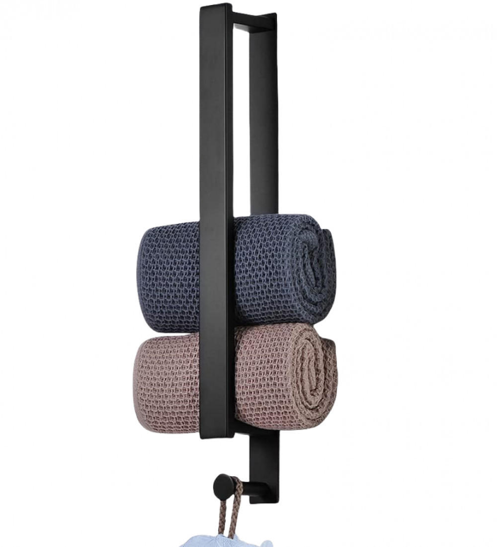 HANDTUCHSTANGE , Selbstklebender, 40 cm - Schwarz, Metall (5/6.5/40cm) - BELZ