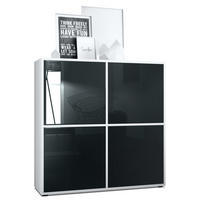 HIGHBOARD Cuba Türen in Schwarz Hochglanz - Schwarz Hochglanz, Holzwerkstoff (104/105.5/35.5cm) - Vladon