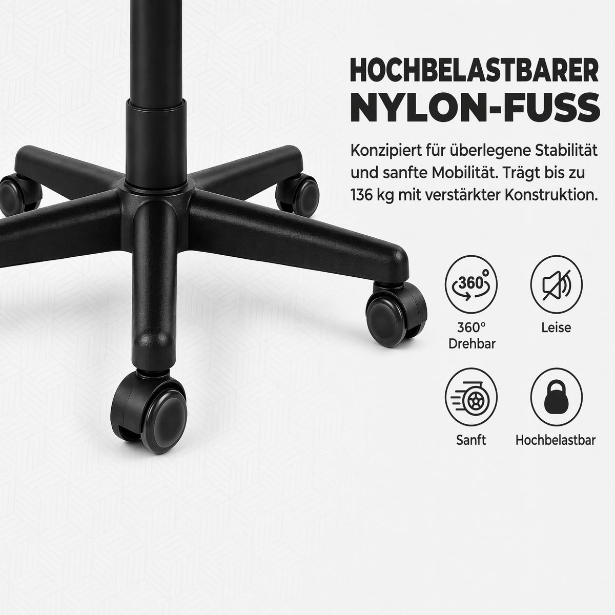 GAMING-STUHL schwarz-blau ergonomisch mit ausziehbarer Fußstütze, Nacken- und Lendenkissen, höhenverstellbar - Blau, Leder (54/116/61cm) - BRILVERDE