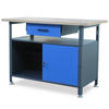 WERKBANK Werkstatt ERWA 85x120x60cm Anthrazit-Blau - Anthrazit, Metall (120/85/60cm) - DELUKE