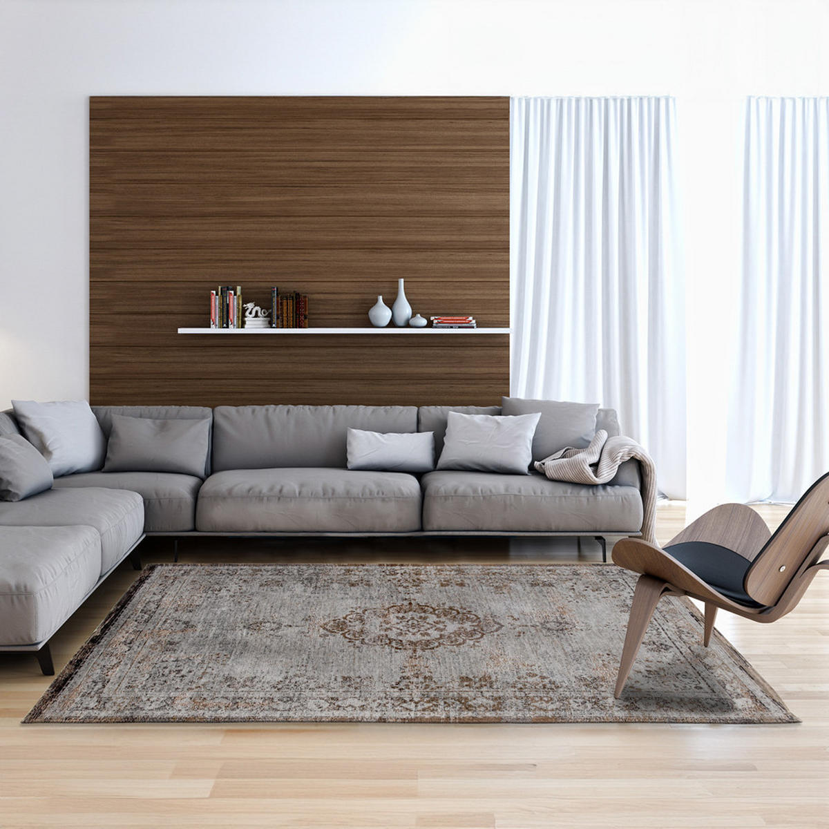TEPPICH Grey Ebony Fading World 170/240 cm - Grau, Textil (170/240cm) - Louis De Poortere