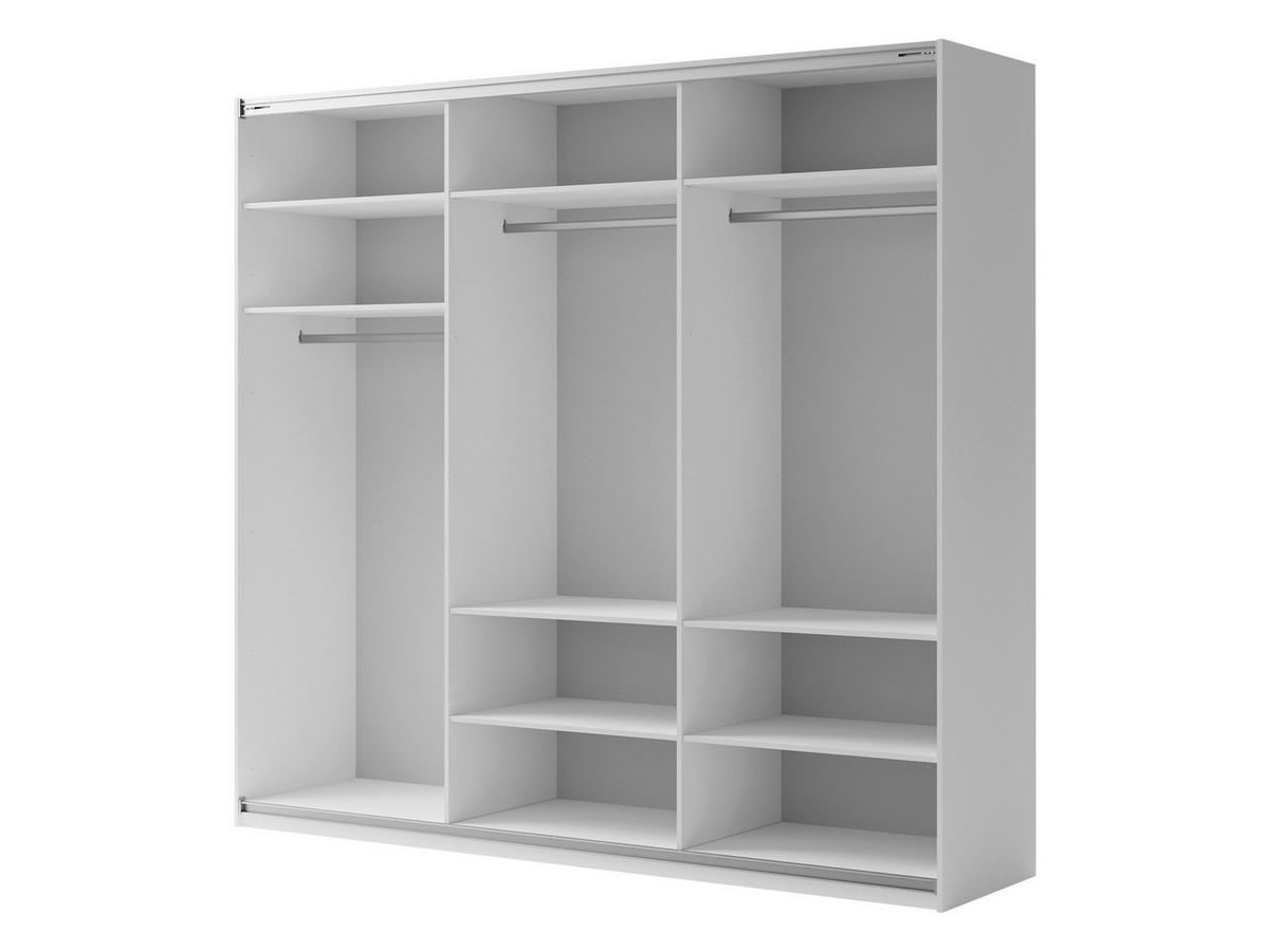 SCHIEBETÜRENSCHRANK Maxi 3D 250 MX06 mit LED Beleuchtung - Weiß, Holzwerkstoff (260/235/69cm) - MIRJAN24