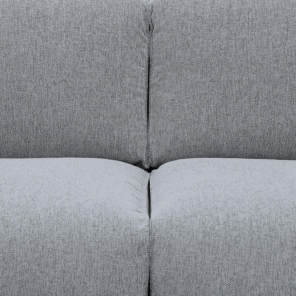 3-SITZER ECKSOFA mit Recamiere - Hellgrau/Schwarz, Kunststoff/Textil (295/231cm) - home24