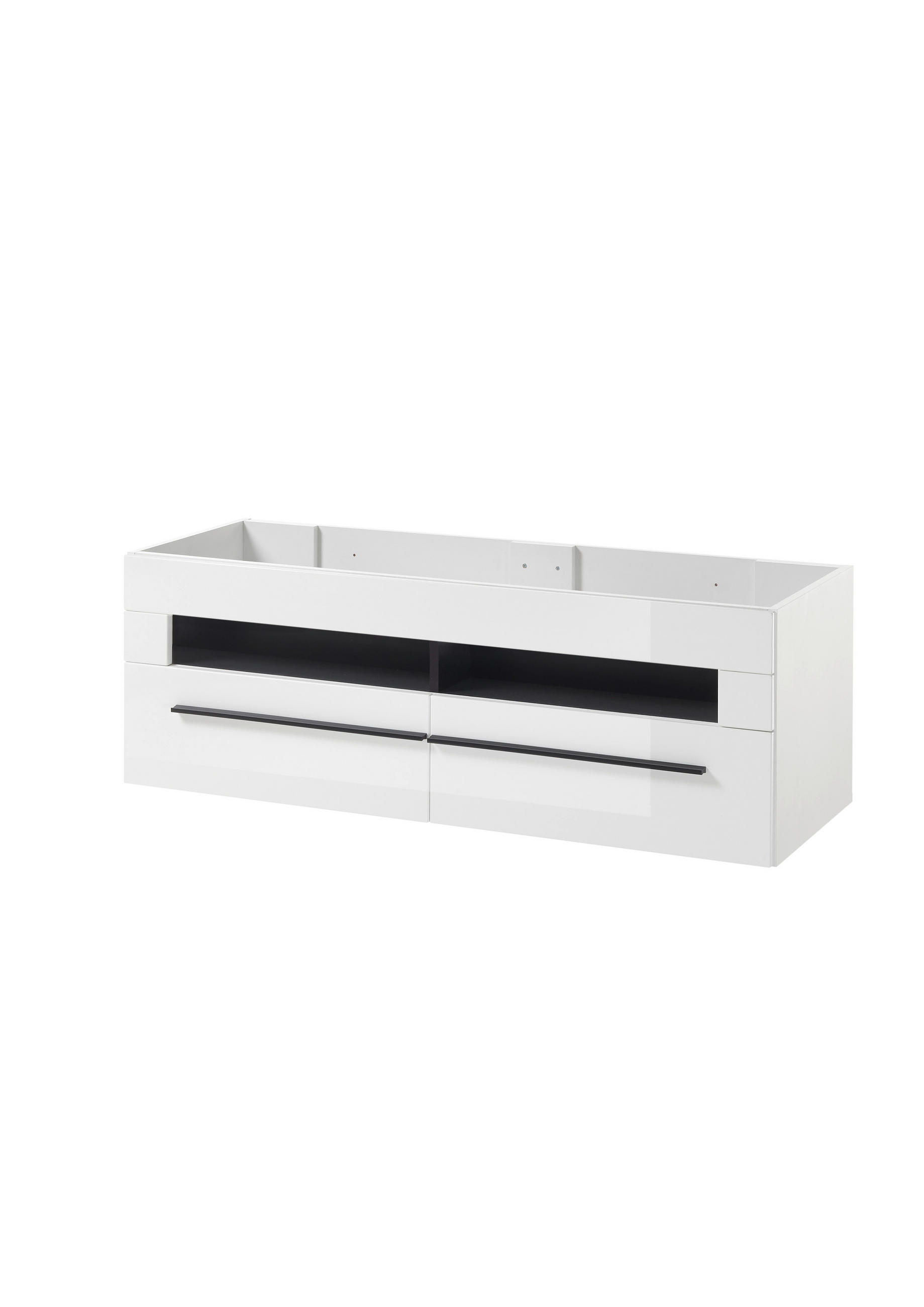 WASCHTISCH M12 Weiß Hochglanz 119/43/46 cm ohne Waschbecken - Weiß Hochglanz, Holzwerkstoff (119/43/46cm) - Livojo