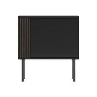 NACHTTISCH 1D 53 Notte 06 - Nussbaumfarben/Schwarz, Holzwerkstoff/Metall (53/57/37cm) - MIRJAN24