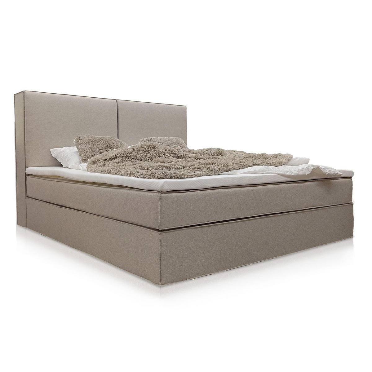 BOXBETT Detroit 180x200 cm Stoff Beige - Beige, Textil (180/200cm) - Juskys