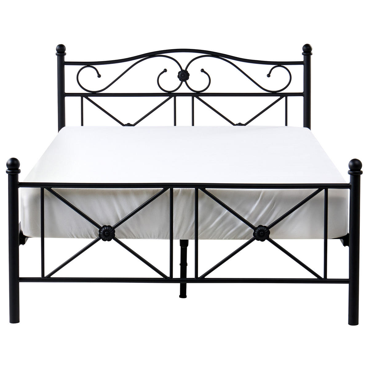 BETT mit Lattenrost 120/200 cm Schwarz Rodez - Schwarz, Metall (120/200cm) - Beliani