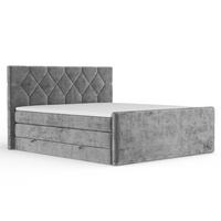 BOXSPRINGBETT Toma Grau 200/200 cm - Schwarz/Grau, Holz/Holzwerkstoff (200/200cm) - Maison de Reve