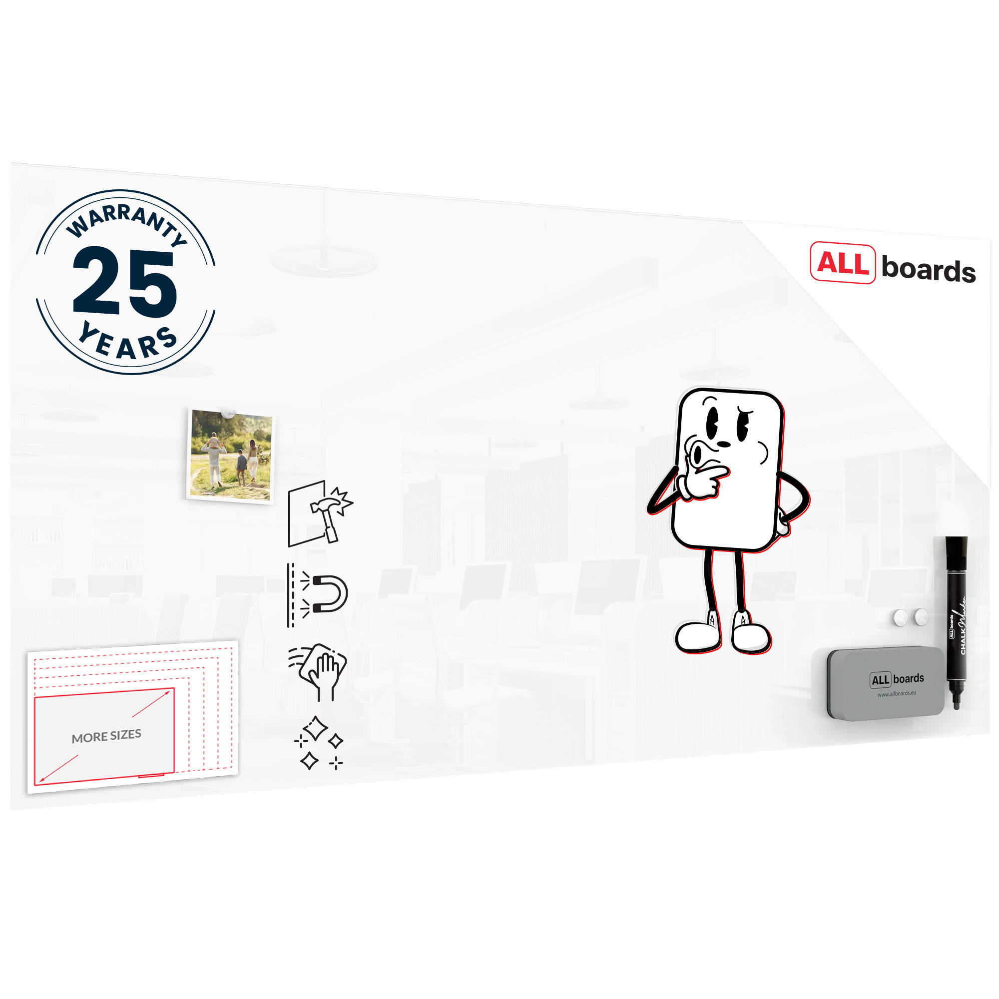 GLASBOARD - Premium SUPERWHITE Perlweiß 120x60cm - Weiß, Glas (120/60/0.7cm) - ALLboards