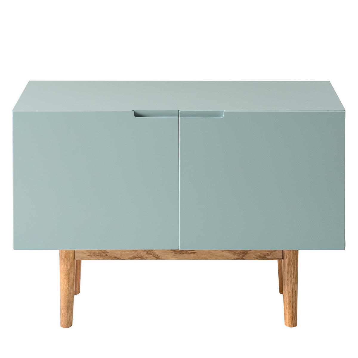 SCHUHKOMMODE - Eichefarben/Mintgrün, Holzwerkstoff (76/52/37cm) - home24