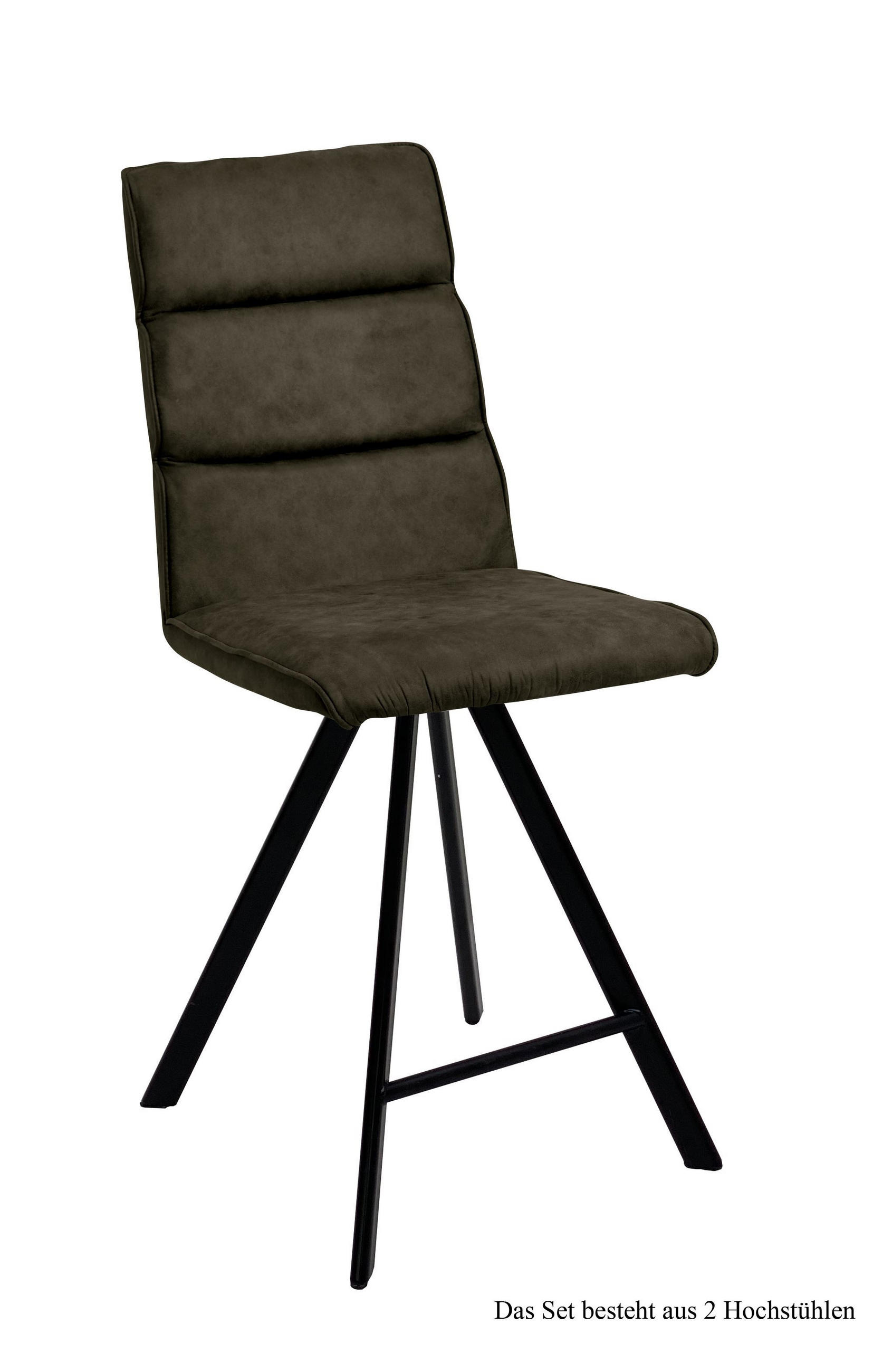 THEKENSTUHL (2er-Set) Delfina 47x109x60 Schwarz/Khaki - Dunkelgrün/Schwarz, Kunststoff (60/109/47cm) - 58aufmkessel