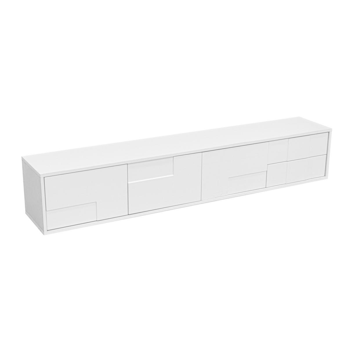 TV-LOWBOARD mit 3 Türen und 2 Schubladen 170 cm Weiß - Weiß, Holzwerkstoff (30/30.5/170cm) - Beauniv