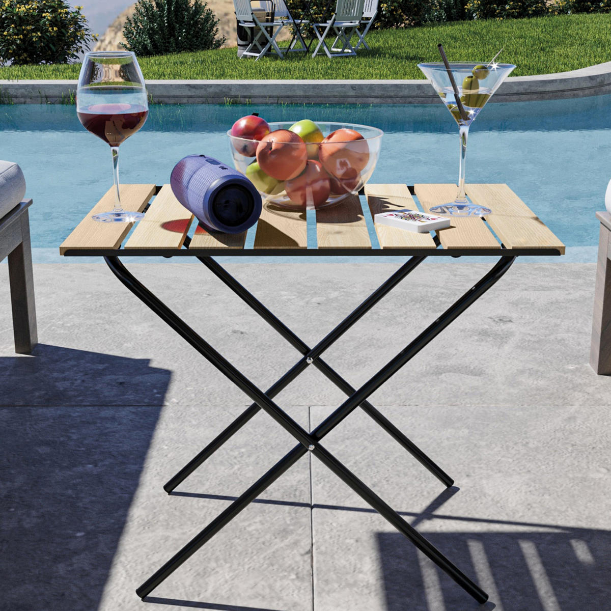 KLAPPTISCH Cavallino - Naturfarben, Holz/Metall (40/60/57cm) - [en.casa]