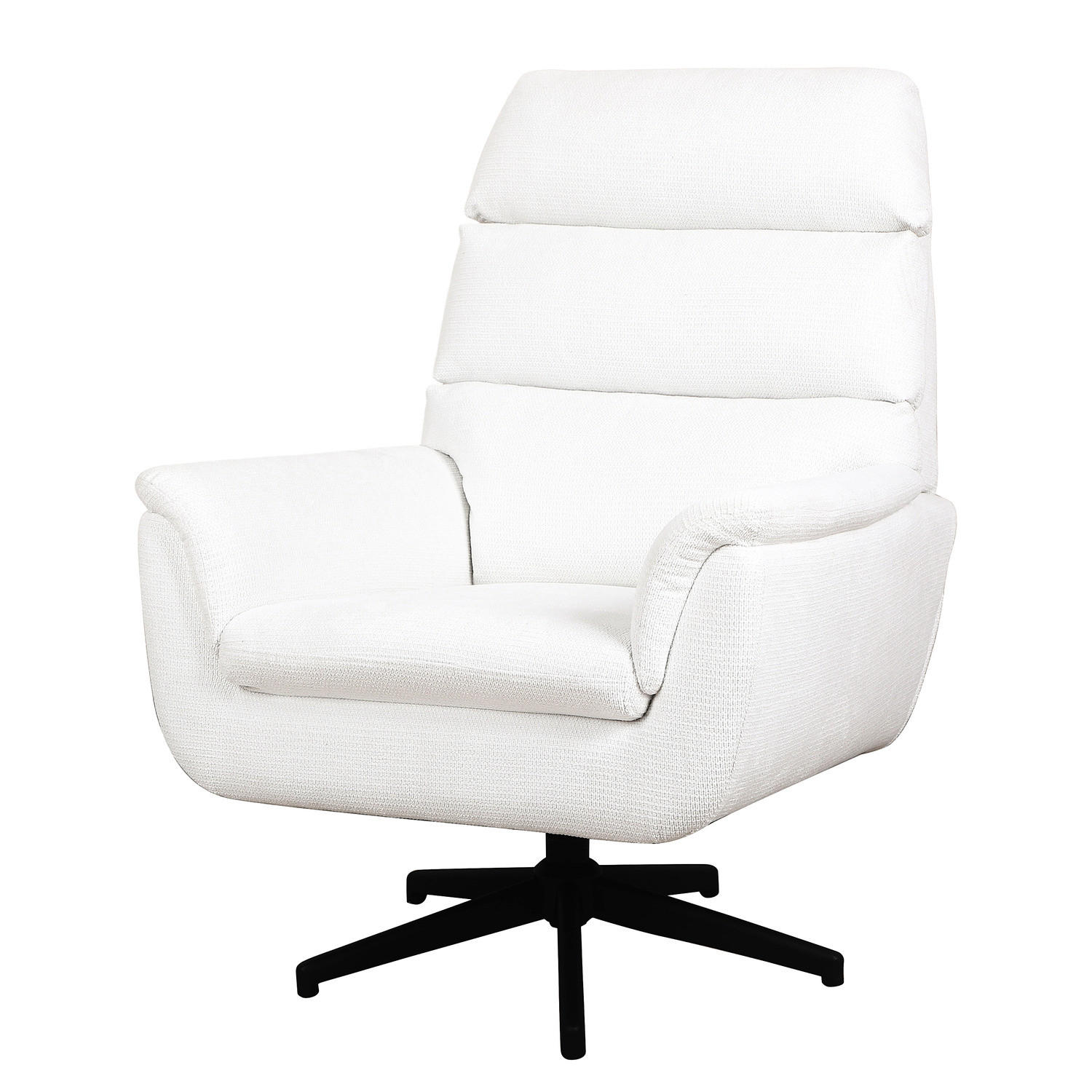 SESSEL - Webstoff / Eisen - Schwarz/Weiß, Textil/Metall (77/103/89cm) - home24