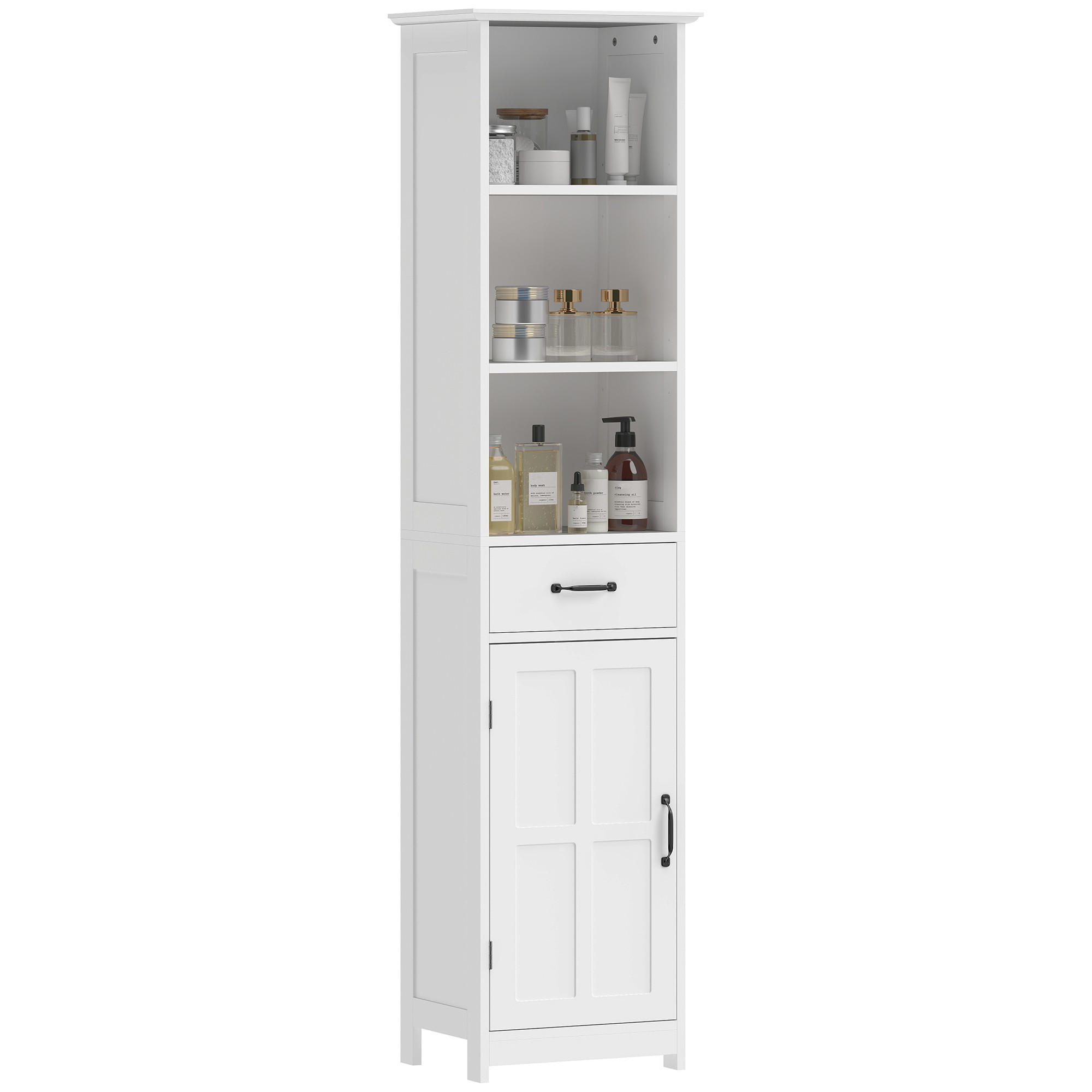 HOCHSCHRANK DE-12467 40/30/164 cm mit Schublade Weiß - Weiß, Holzwerkstoff (30/164/40cm) - ComfortXL