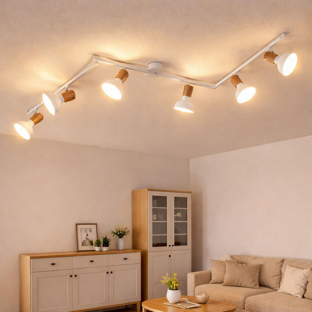 LED DECKENLEUCHTE Metall Holzoptik Weiß - Weiß, Metall (150/13/16cm) - Wofi