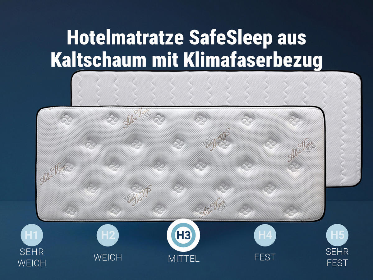 HOTELMATRATZE SafeSleep aus Kaltschaum mit Klimafaserbezug 90x200cm, Größe: 100 x 200 cm - Weiß, Textil (100/200cm) - Betten-ABC
