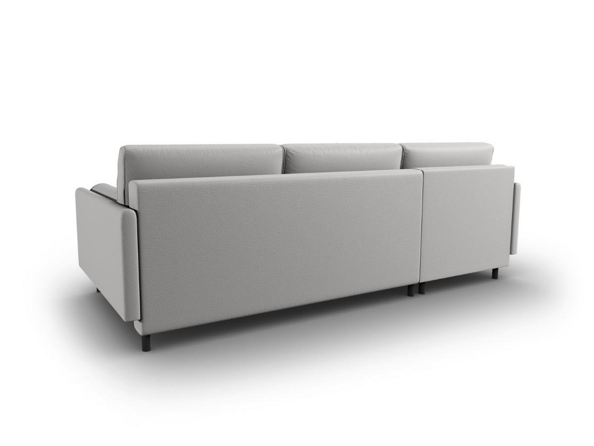 AUSKLAPPBARES-ECKSOFA links mit Container Scott aus strukturiertem Stoff hellgrau 5 Sitzplätze - Hellgrau, Textil (142/212cm) - Micadoni