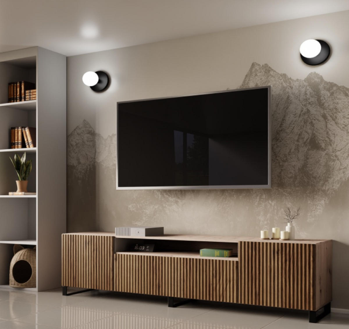 TV-SCHRANK Artisan Katania Ryflowany - Braun, Holzwerkstoff (200/53/41cm) - Sepro Meble
